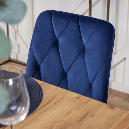 Krzesło Tapicerowane Welurowe Kuchenne Do Jadalni Salonu Loft Granat ROBIN