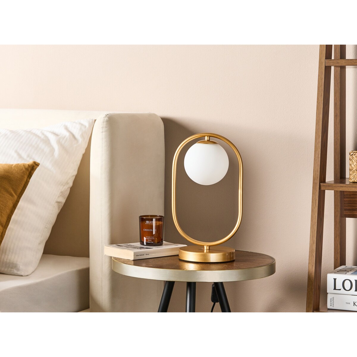 Lampa stołowa metalowa złota YANKEE