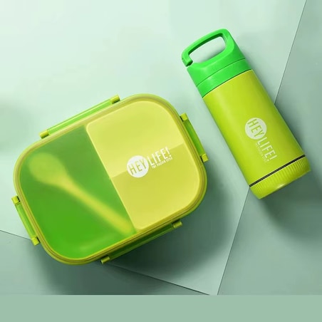 Śniadaniówka LUNCH BOX zestaw z bidonem zielony PJM47ZIE