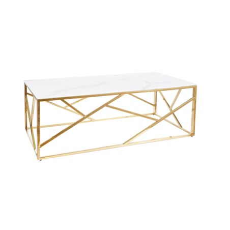 Ława ESCADA A II 120x60 biały marmur/złota