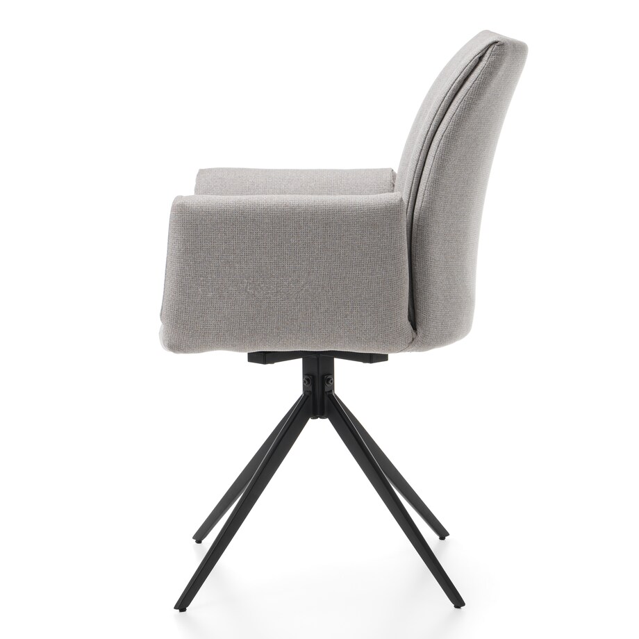 Krzesło tapicerowane tkanina typu sawana glamour do salonu PRATO szare