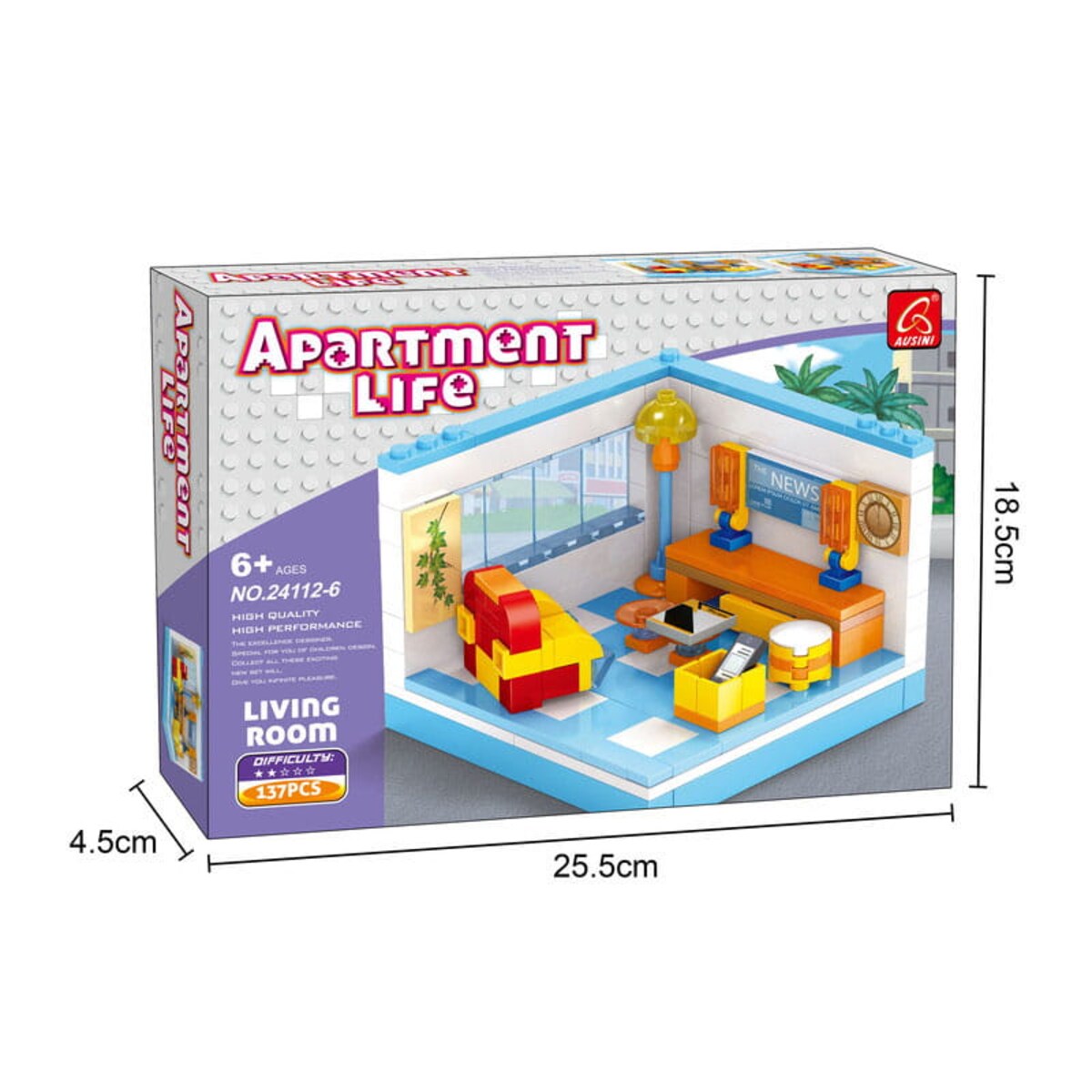 SALON - mini pokoik z klocków - Ausini - 137 elementów