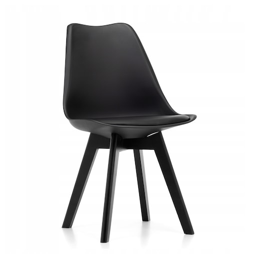 Krzesło skandynawskie do salonu jadalni kuchni nowoczesne DUBLIN czarny noga czarna