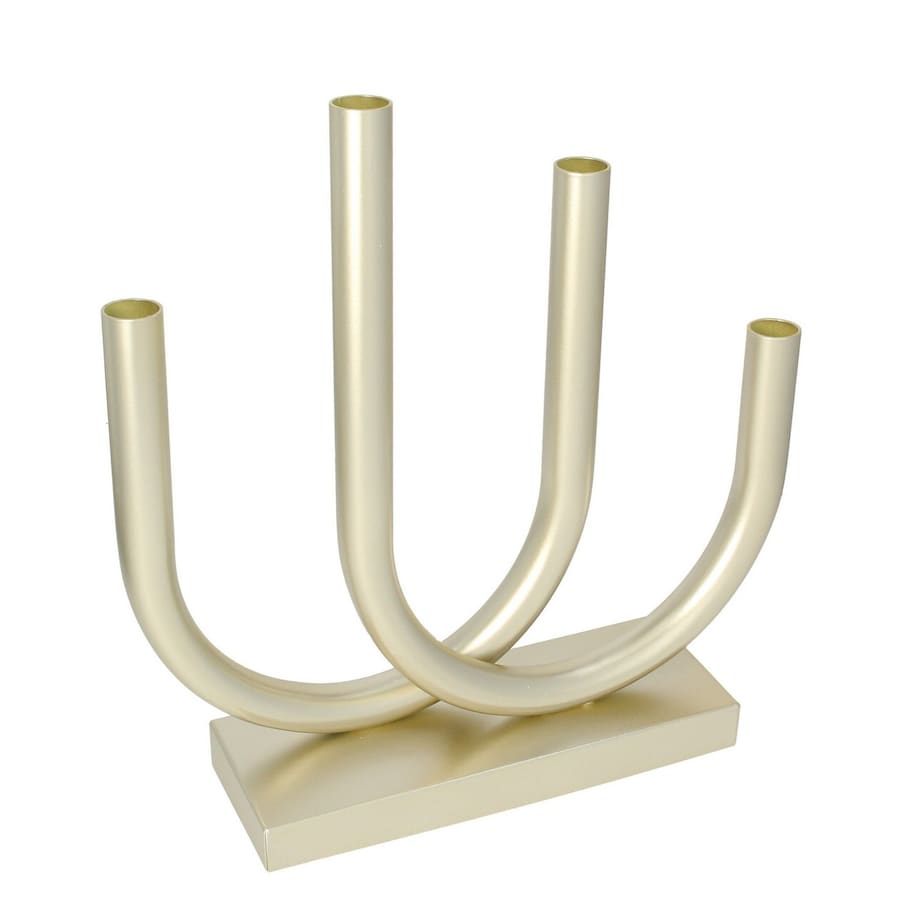 Złoty świecznik Tonis, metalowy, 33 x 34 cm