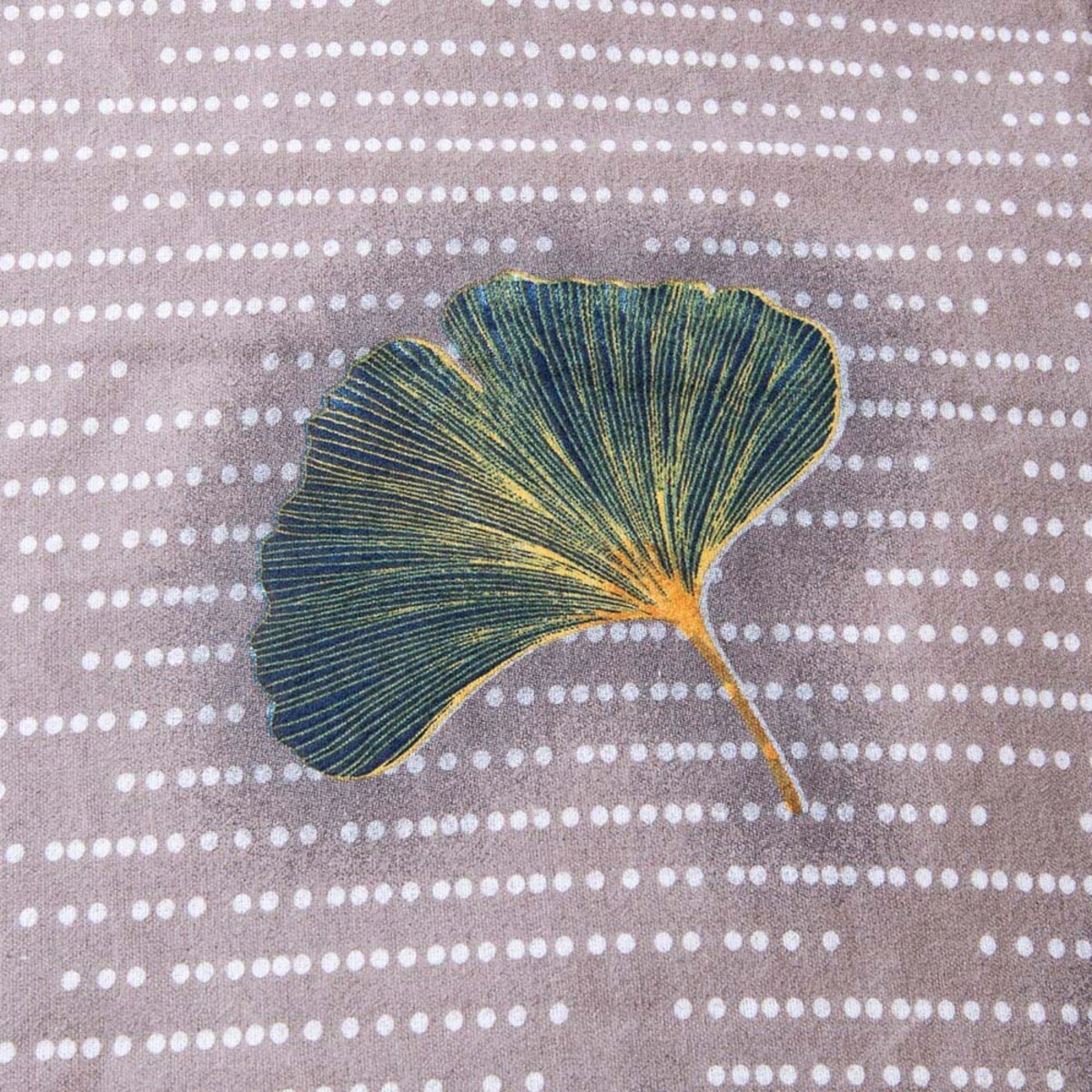 Pościel flanelowa 160x200 Solenne Dark szara, liście miłorzębu, Flanelove