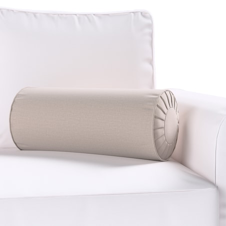 Poduszka wałek z zakładkami, beżowy welwet, Ø20 x 50 cm, Ingrid