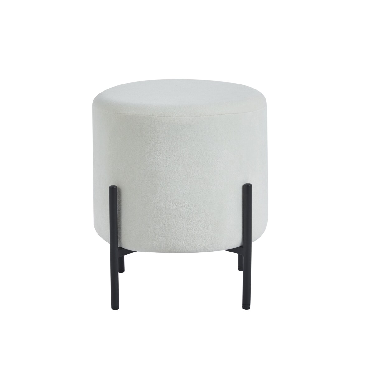 Pufa tapicerowana TEDDY tkanina boucle jasny beż ecru