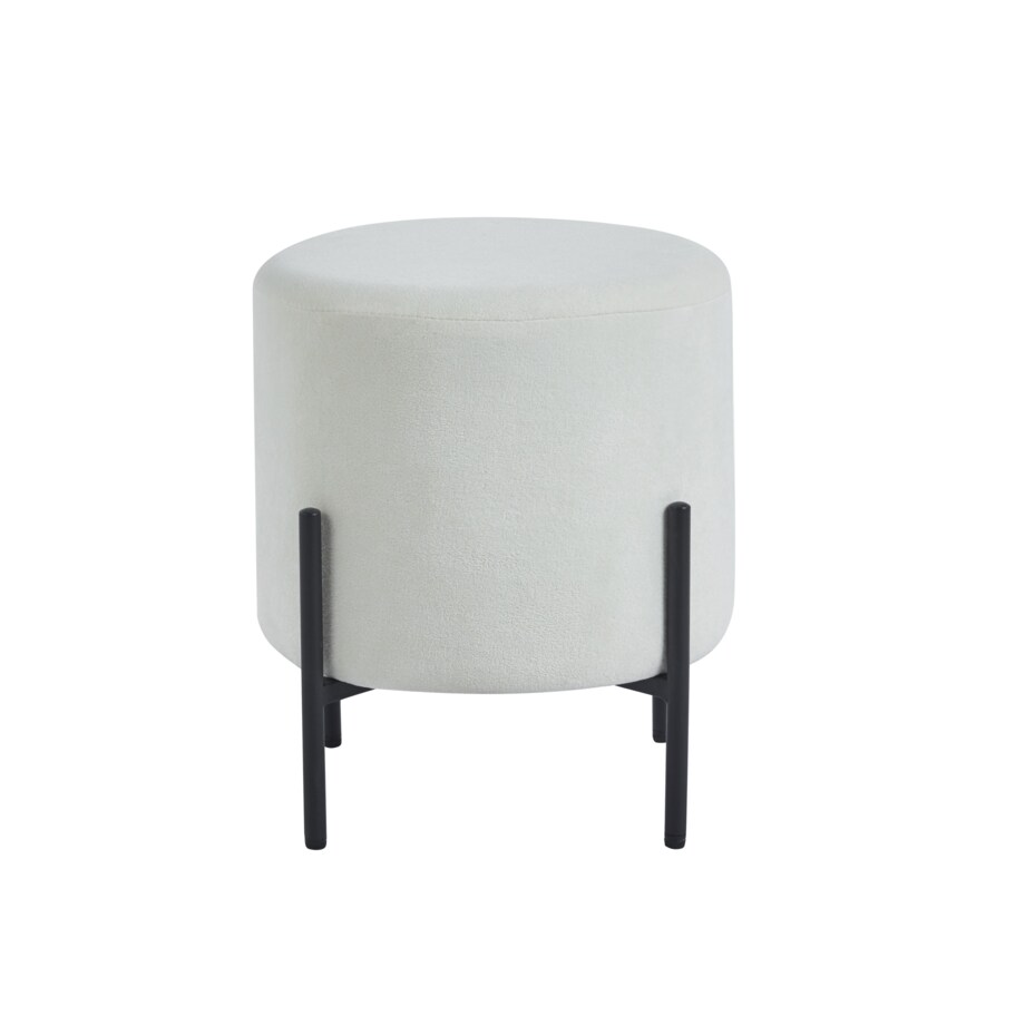 Pufa tapicerowana TEDDY tkanina boucle jasny beż ecru