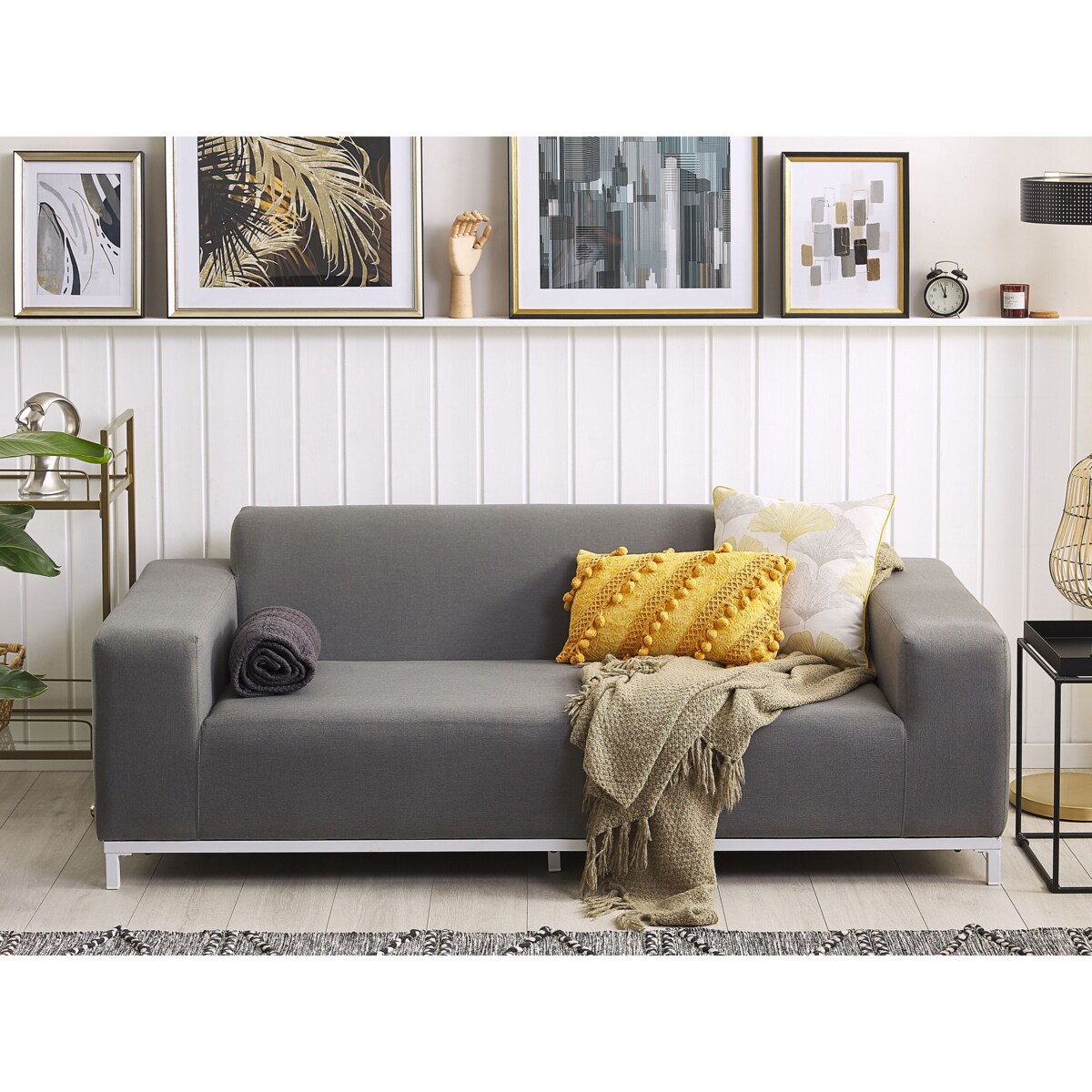 Sofa ogrodowa szara z białym ROVIGO