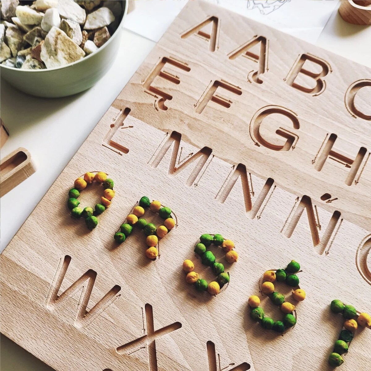 Drewniany alfabet polski Montessori