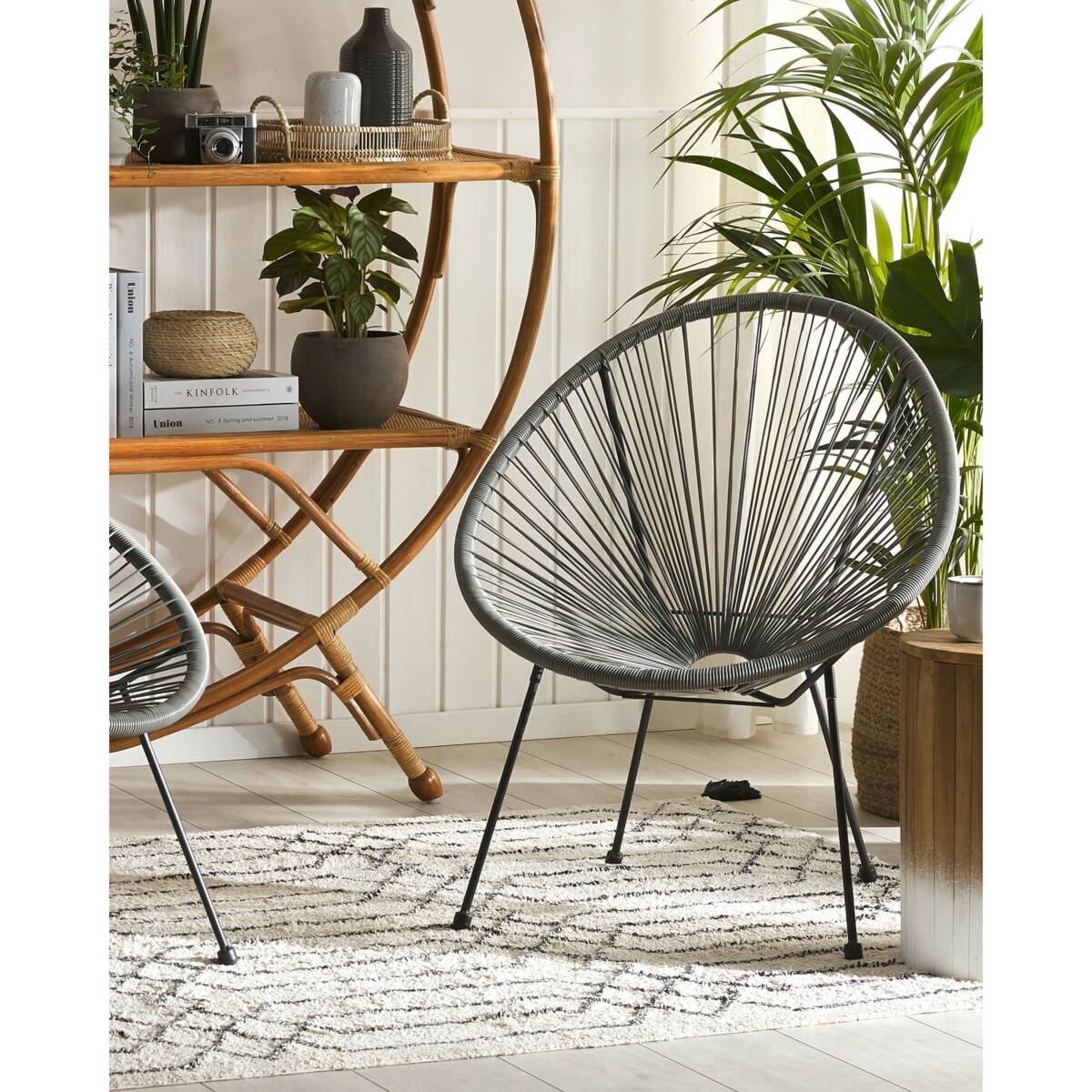 Zestaw 2 krzeseł z technorattanu szary ACAPULCO II