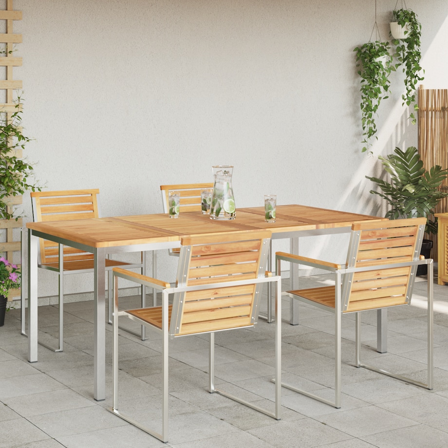 vidaXL Stół na zewnątrz 180x90x75 cm z litego drewna tekowego