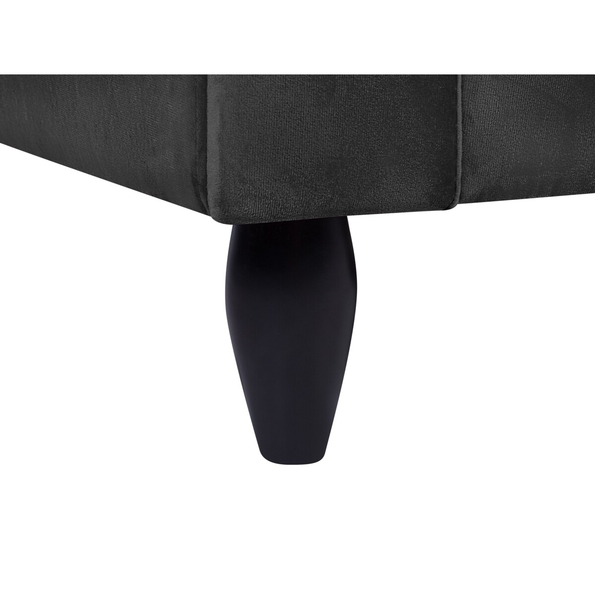 Sofa 3-osobowa welurowa czarna BORNHOLM