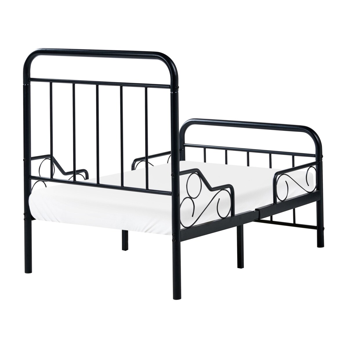 Rozsuwane łóżko dziecięce Metal ANAIS 90 x 200 cm Czarny