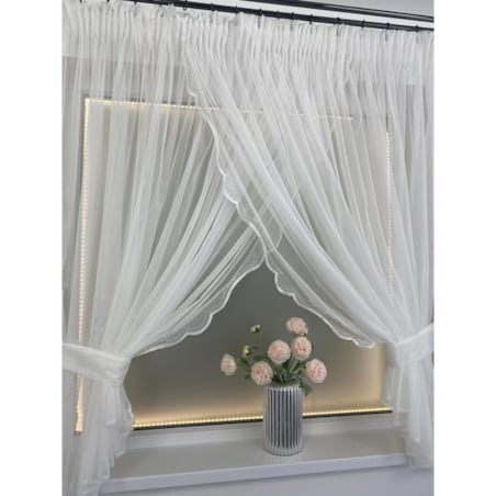 firana kryształowa z szyfonu "aurelia" | taśma 400x270 biała