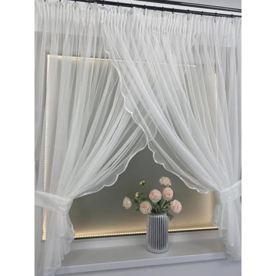 firana kryształowa z szyfonu "aurelia" | taśma 400x270 biała
