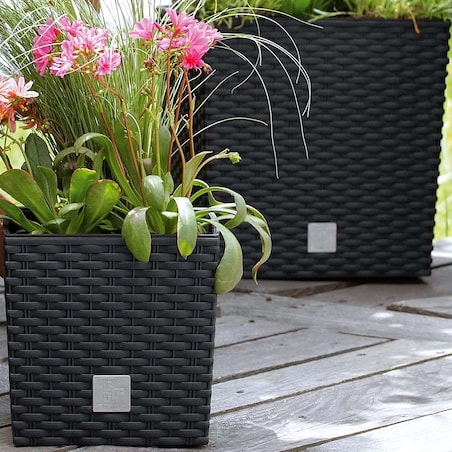 Doniczka Donica Ratanowa Kwadratowa Do Ogrodu Domu 9,8 L