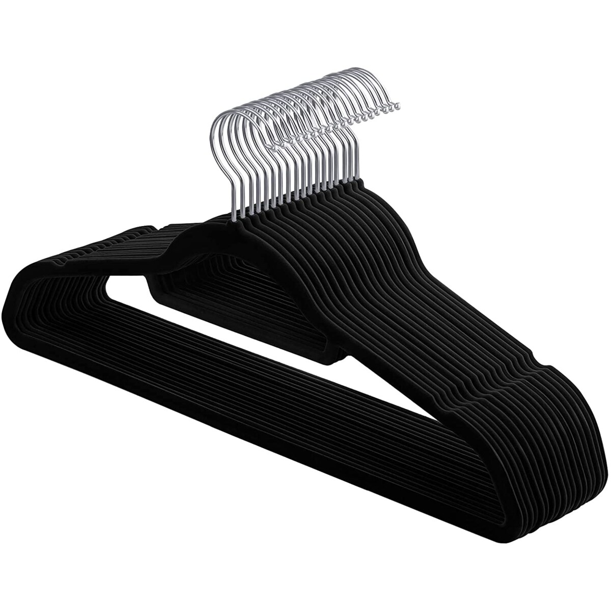 Wieszaki Welurowe 50Szt Zestaw Czarny