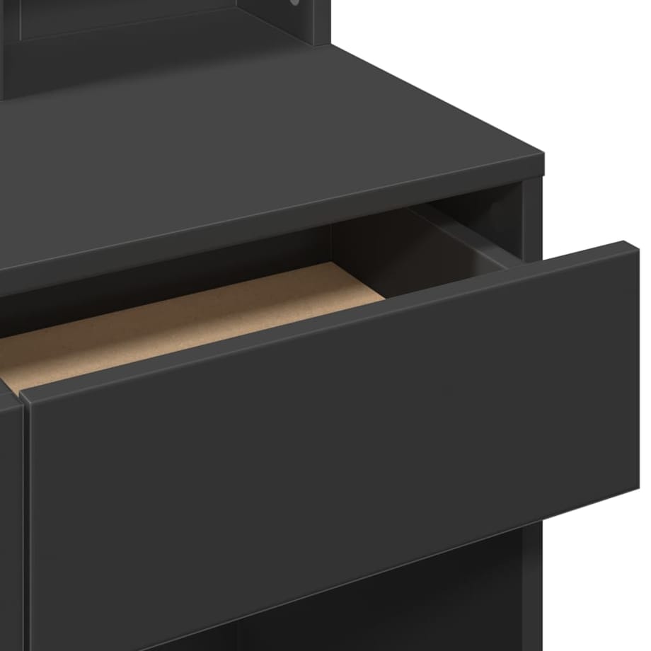 vidaXL Toaletka z lustrem, czarna, 80x41x144,5 cm