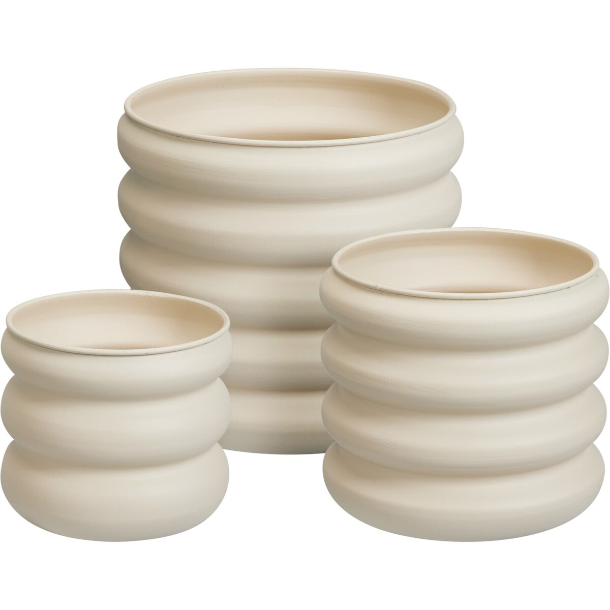 Zestaw 3 stalowych doniczek na kwiaty