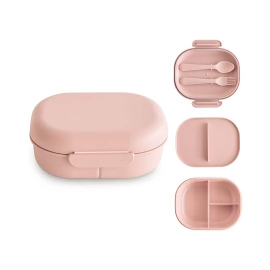Mushie Lunchbox dla Dzieci Pojemnik na Jedzenie ze Sztućcami Blus