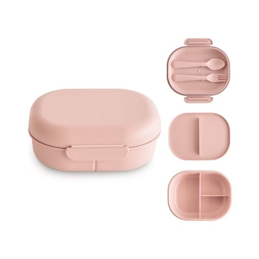 Mushie Lunchbox dla Dzieci Pojemnik na Jedzenie ze Sztućcami Blus