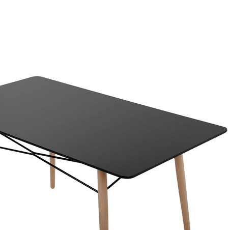 Stół do jadalni BIONDI Buk czarny 140 cm 80 cm