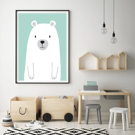 Plakat dla dzieci Miś miętowy 50x70