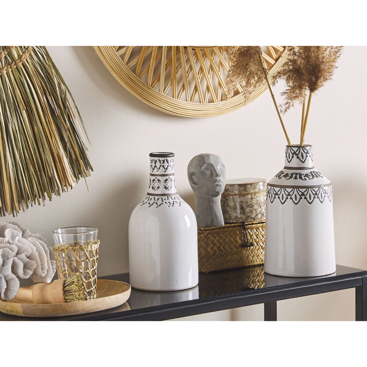 Wazon na kwiaty ceramiczny biały AMISOS