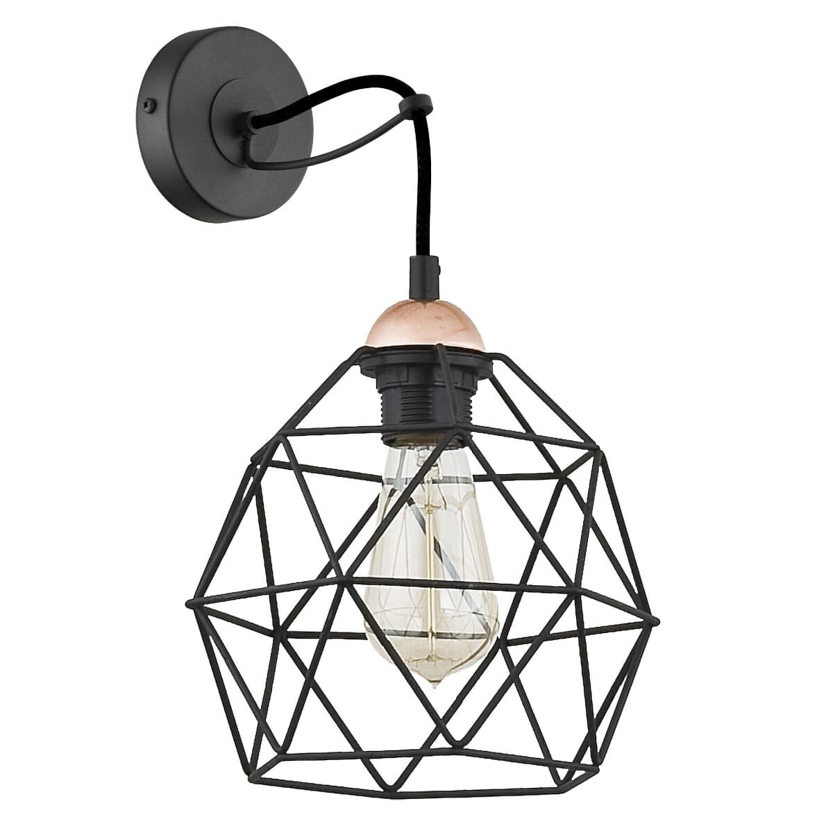 Industrialny kinkiet druciany Galaxy 1735 TK Lighting metalowy czarny miedziany