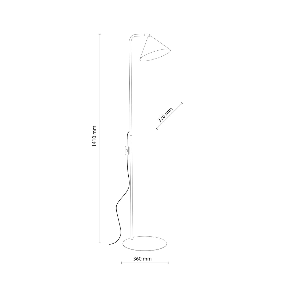 Lampa podłogowa TK Lighting CONO Salmon 16207, nowoczesna lampa stojąca