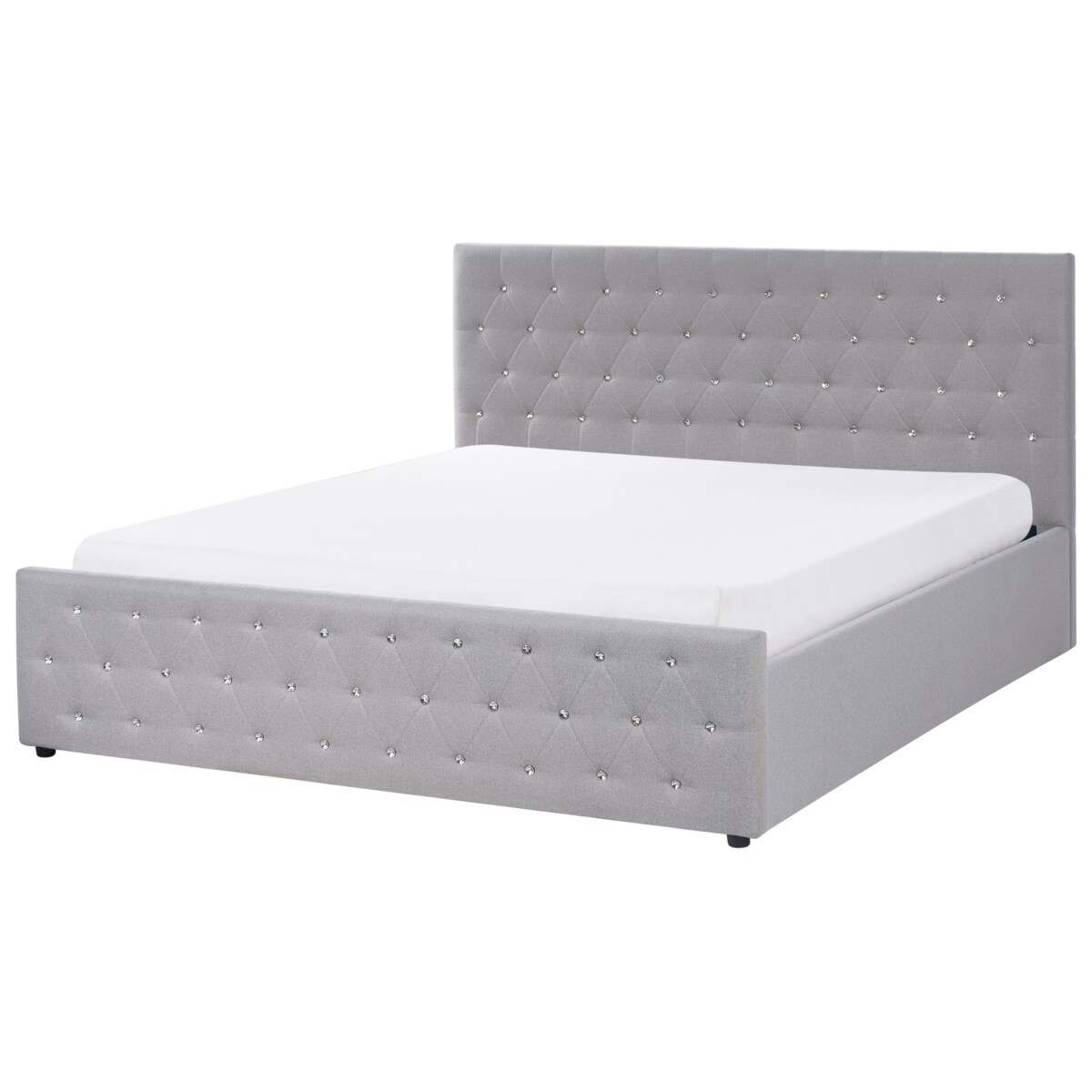 Łóżko z pojemnikiem AMIENS 180 x 200 cm Jasnoszary