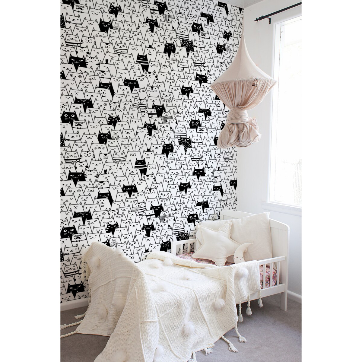 Tapeta Koty czarno-białe, 416x254cm