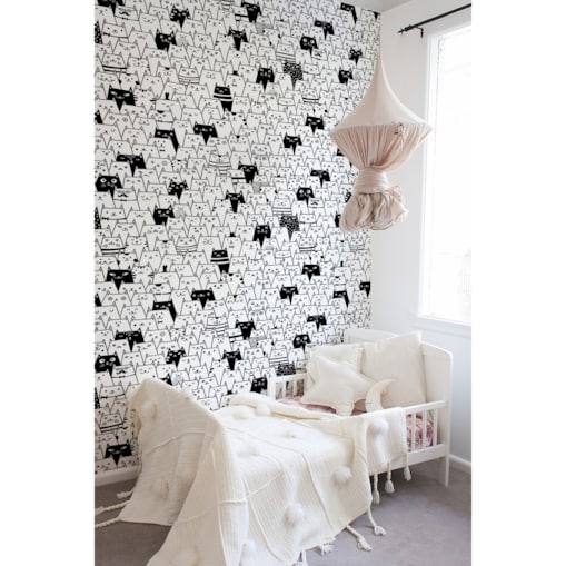 Tapeta Koty czarno-białe, 416x254cm