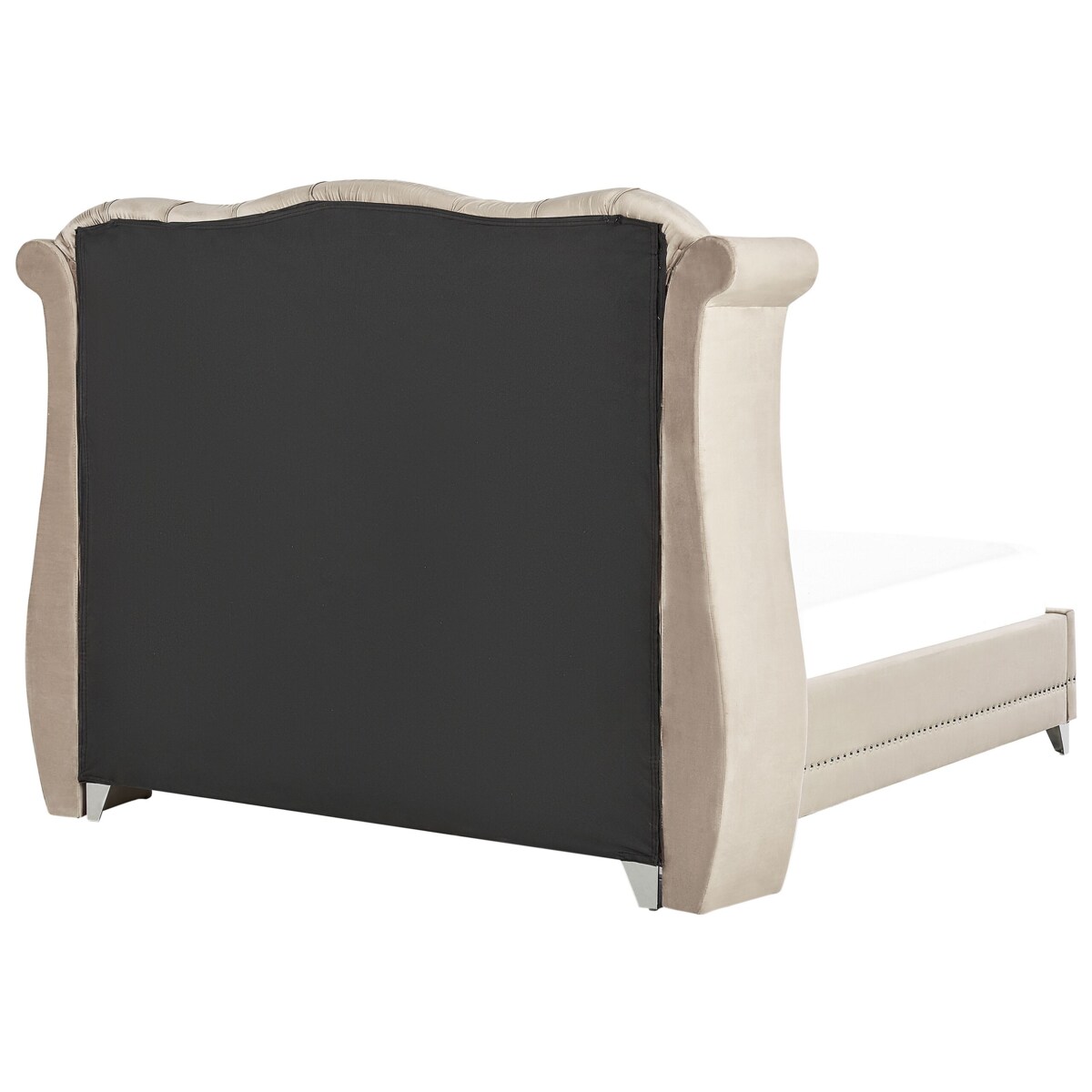 Łóżko welurowe 140 x 200 cm beżowe AYETTE