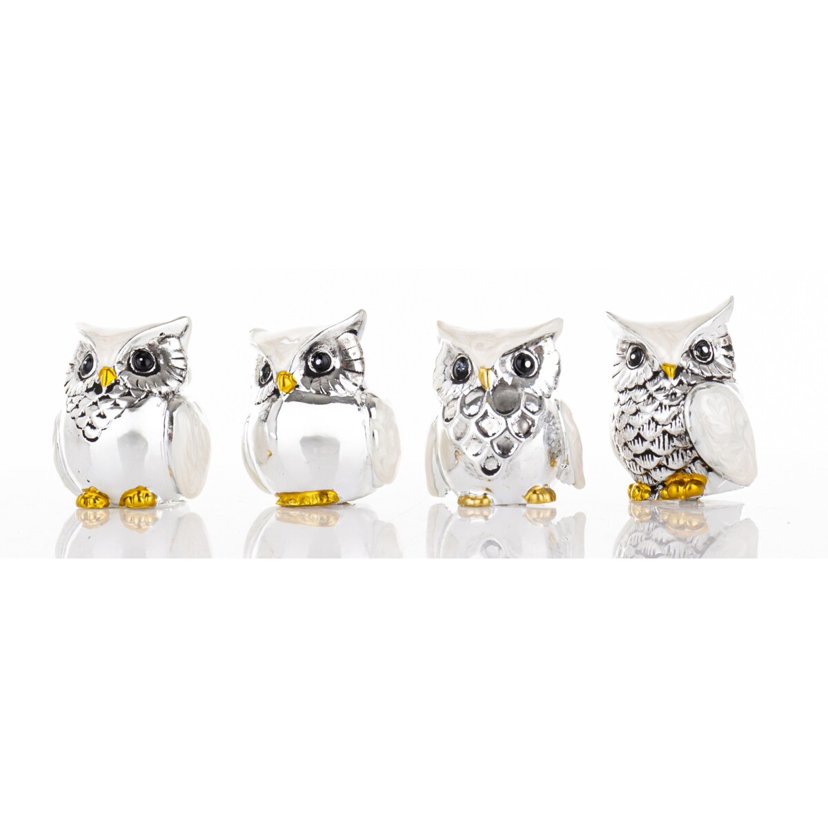 Dekoracja - figurki sówki 4 szt. 3,5x3x2,5 cm OWLS