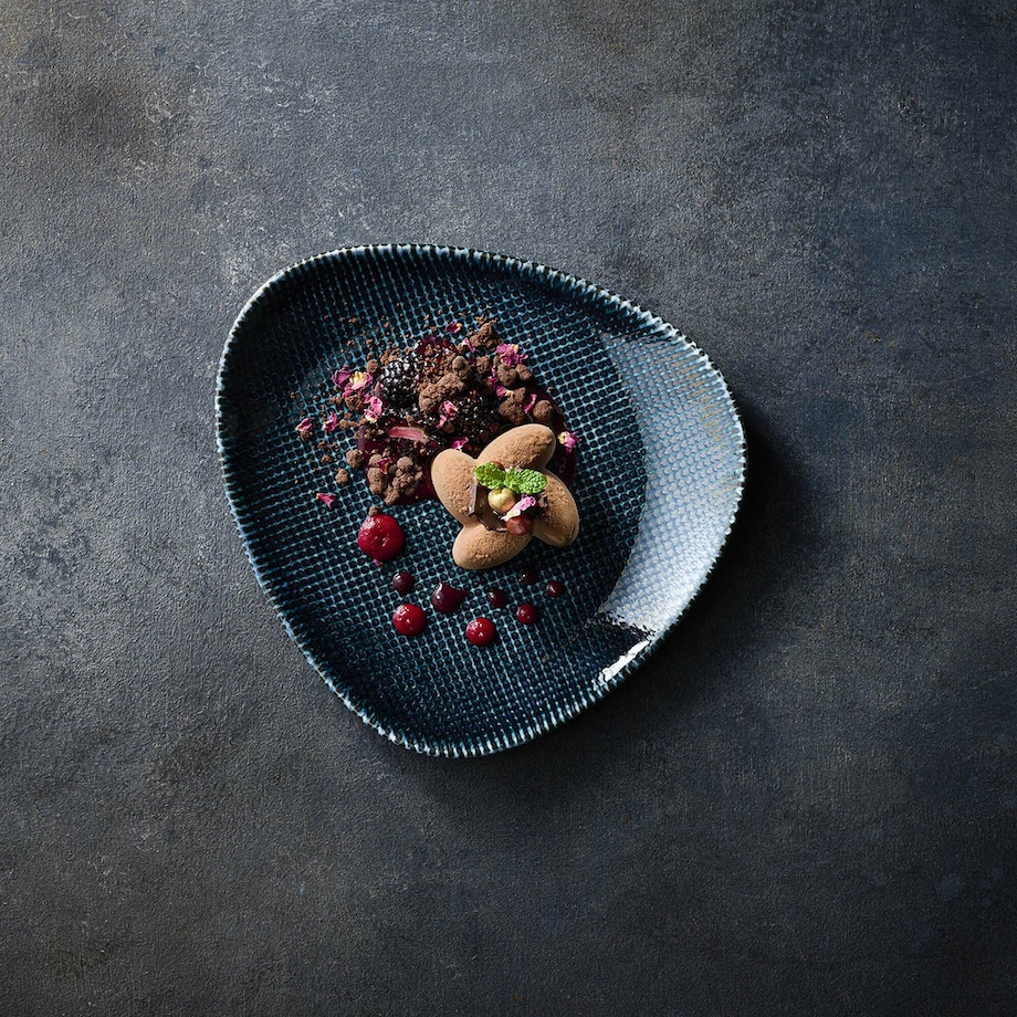 Talerz trójkątny Astro Metallic Blue, 270mm