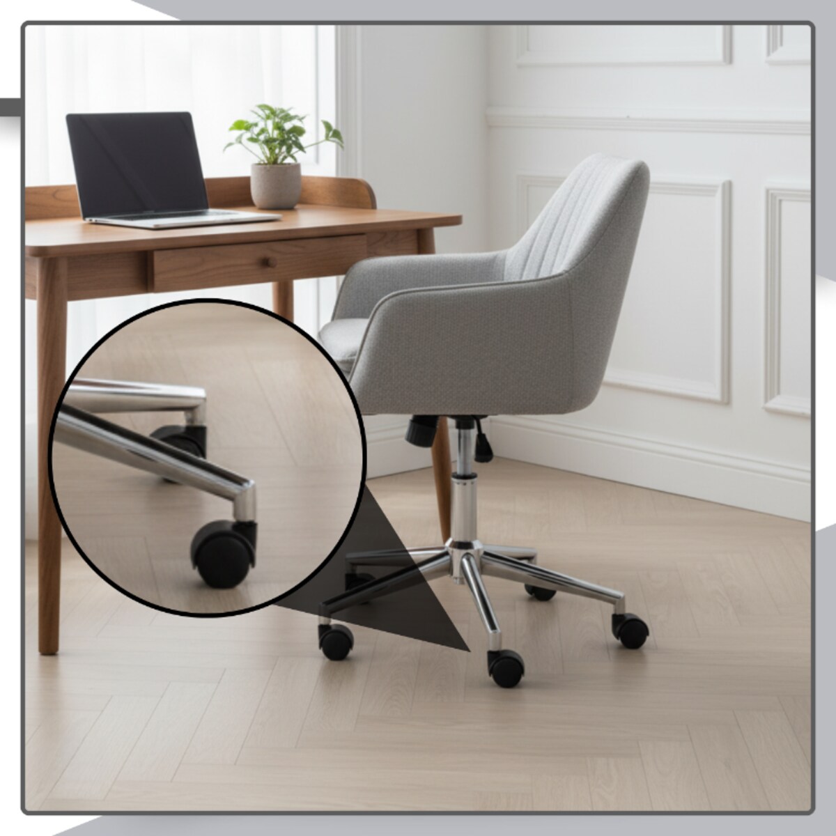 Fotel biurowy obrotowy krzesło biurowe welurowe do biurka regulowany szary