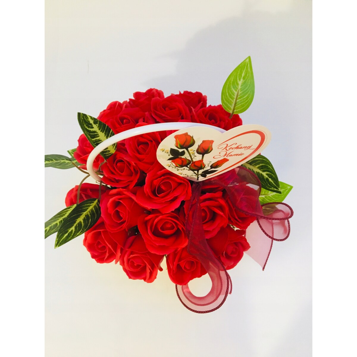 DZIEŃ dla MAMY kwiaty RÓŻA W ZŁOTYM BOXIE mydlane trwałe prezent z mydła