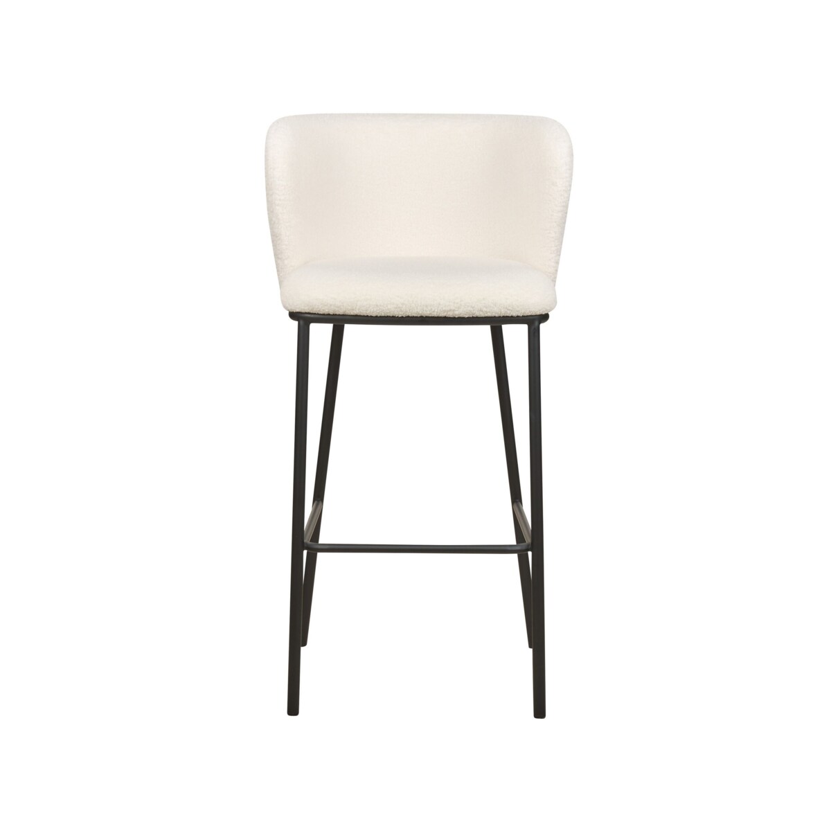 Zestaw 2 krzeseł barowych boucle biały MINA