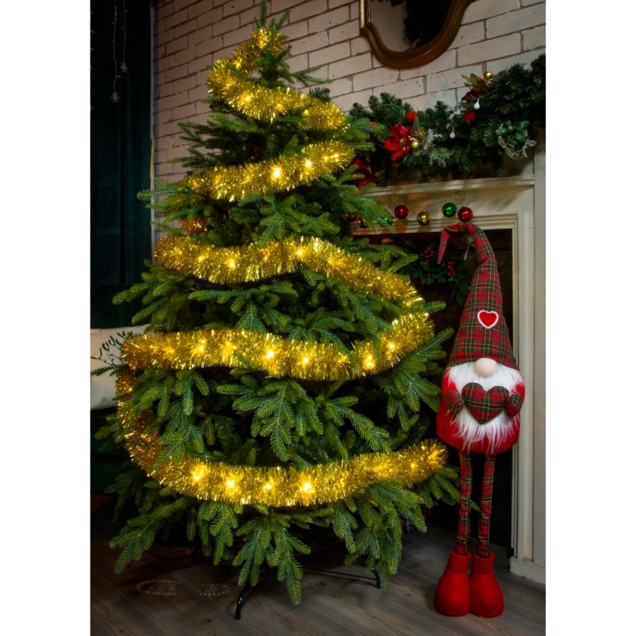 Łańcuch Led Choinkowy Złoty Na Baterie Świąteczny Na Choinkę 6 Metrów