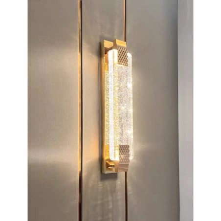 Lampa ścienna kinkiet kryształ bąbelkowy, złoty, 50 cm Abigail
