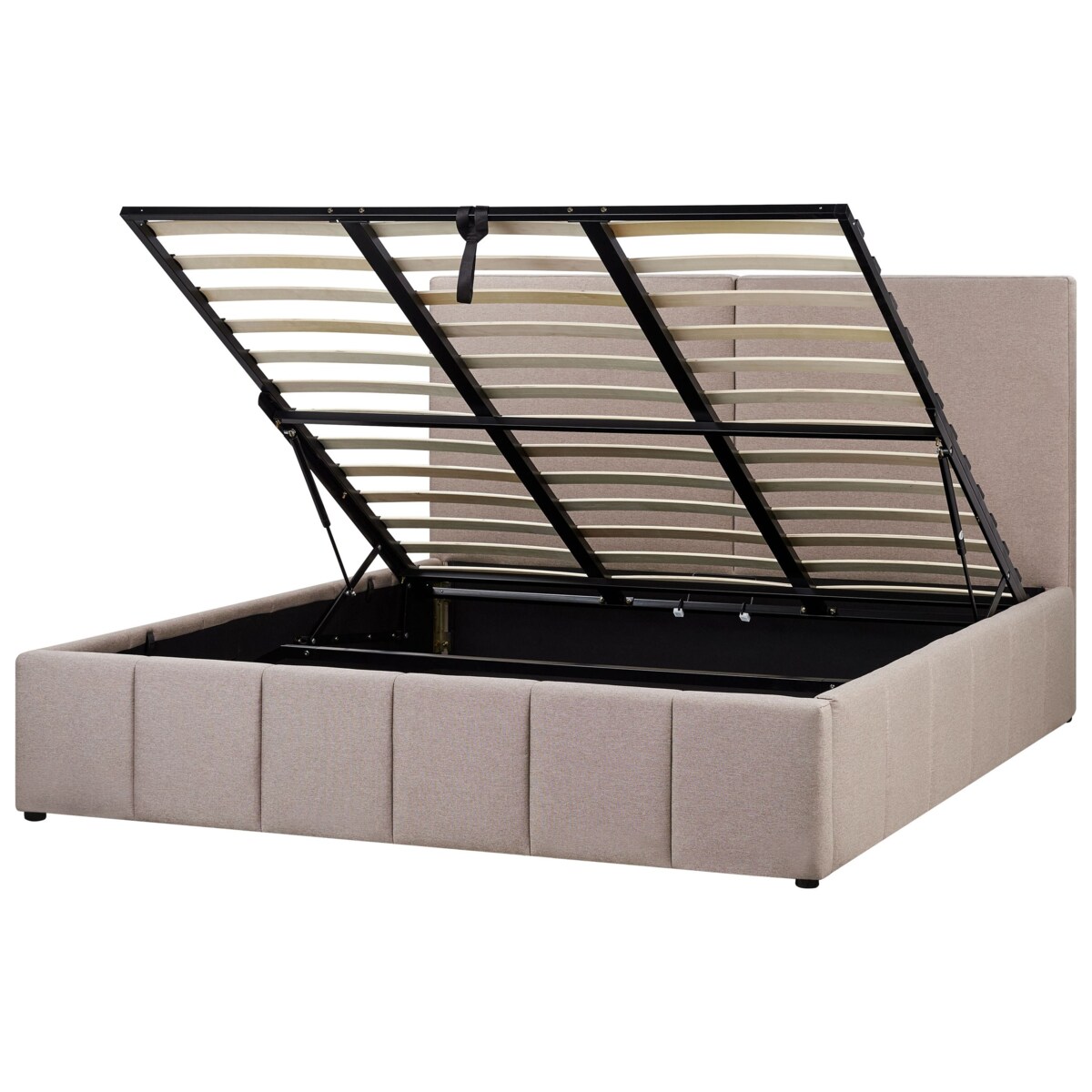 Łóżko z pojemnikiem CASTELNAVET 180 x 200 cm Beżowoszary