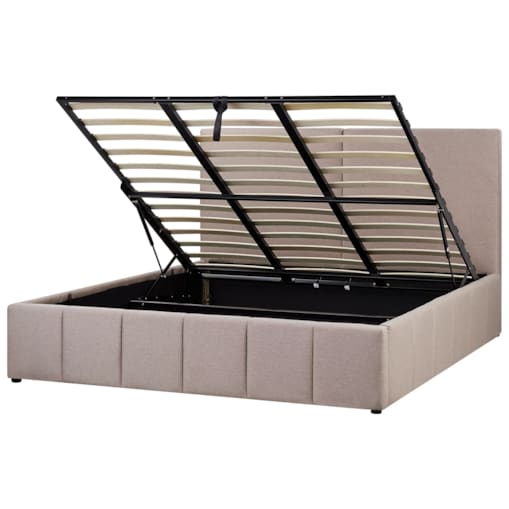Łóżko z pojemnikiem CASTELNAVET 180 x 200 cm Beżowoszary