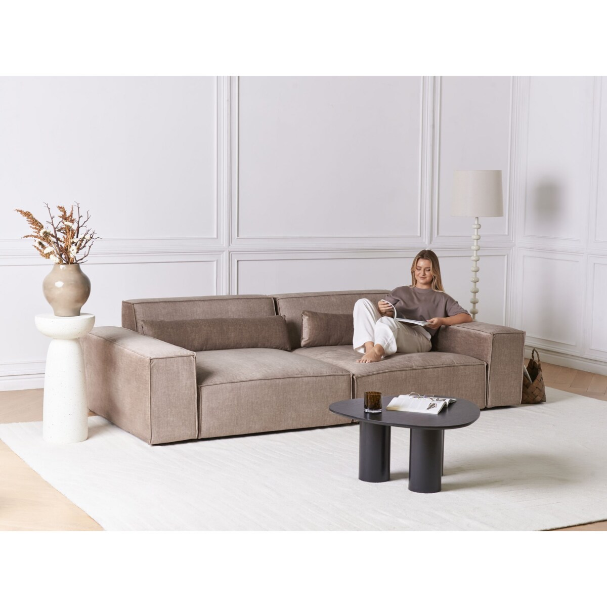 Moduł narożny HELLNAR Jasnobrązowy Lewostronny