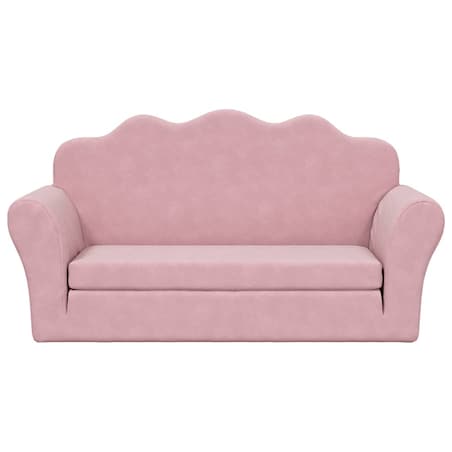 vidaXL 2-os. sofa dla dzieci, rozkładana, różowa, miękki plusz