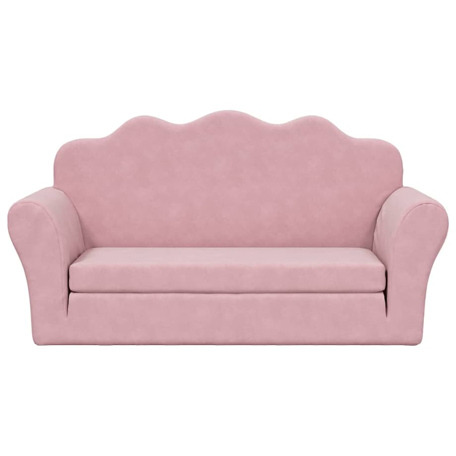 vidaXL 2-os. sofa dla dzieci, rozkładana, różowa, miękki plusz
