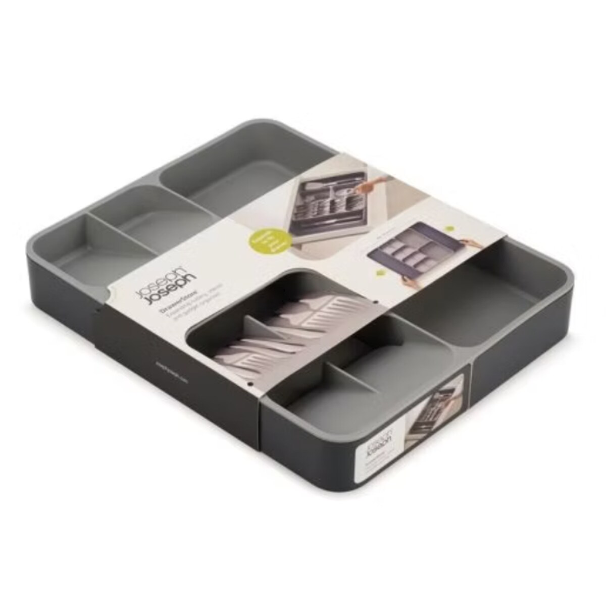 Organizer na sztućce rozsuwany szary DrawerStore, Joseph Joseph