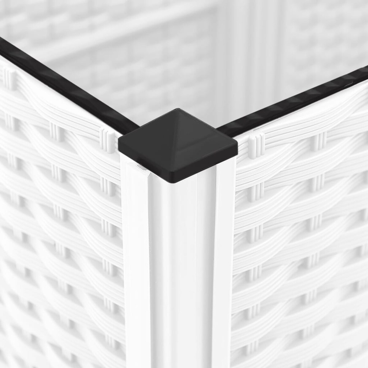 vidaXL Donica ogrodowa z kratką, biała, 80x40x136 cm, PP