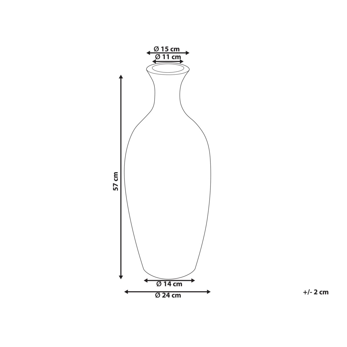 Wazon dekoracyjny z terakoty 57 cm brązowy KARDIA